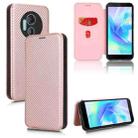 For DOOGEE X97 / X97 Pro Carbon Fiber Texture Flip Leather Phone Case(Pink) - 1