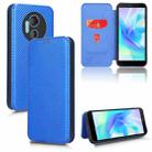 For DOOGEE X97 / X97 Pro Carbon Fiber Texture Flip Leather Phone Case(Blue) - 1