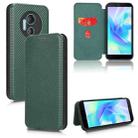 For DOOGEE X97 / X97 Pro Carbon Fiber Texture Flip Leather Phone Case(Green) - 1