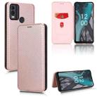 For Nokia C22 Carbon Fiber Texture Flip Leather Phone Case(Pink) - 1