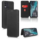 For Nokia C22 Carbon Fiber Texture Flip Leather Phone Case(Black) - 1