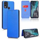 For Nokia C22 Carbon Fiber Texture Flip Leather Phone Case(Blue) - 1