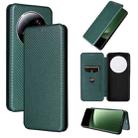 For Xiaomi 13 Ultra Carbon Fiber Texture Flip Leather Phone Case(Green) - 1