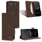 For ASUS ROG Phone 7 Magnetic Clasp Leather Phone Case(Brown) - 1