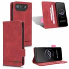 For ASUS ROG Phone 7 Magnetic Clasp Leather Phone Case(Red) - 1