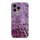 For iPhone 14 Plus Meteorite Texture Electroplating TPU Phone Case(Purple) - 1
