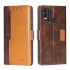 For Nokia C22 Contrast Color Side Buckle Leather Phone Case(Dark Brown + Gold) - 1