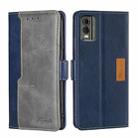 For Nokia C32 Contrast Color Side Buckle Leather Phone Case(Blue + Grey) - 1