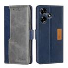 For Infinix Hot 30 4G Contrast Color Side Buckle Leather Phone Case(Blue + Grey) - 1