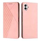 For Samsung Galaxy M14 5G / F14 5G Diamond Pattern Skin Feel Magnetic Leather Phone Case(Rose Gold) - 1