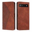 For Google Pixel 7a Diamond Pattern Skin Feel Magnetic Leather Phone Case(Brown) - 1