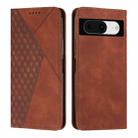 For Google Pixel 8 Diamond Pattern Skin Feel Magnetic Leather Phone Case(Brown) - 1