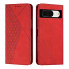 For Google Pixel 8 Diamond Pattern Skin Feel Magnetic Leather Phone Case(Red) - 1