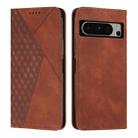 For Google Pixel 8 Pro Diamond Pattern Skin Feel Magnetic Leather Phone Case(Brown) - 1