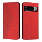 For Google Pixel 8 Pro Diamond Pattern Skin Feel Magnetic Leather Phone Case(Red) - 1