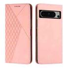 For Google Pixel 8 Pro Diamond Pattern Skin Feel Magnetic Leather Phone Case(Rose Gold) - 1