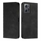 For Xiaomi Redmi Note 12 4G Global Diamond Pattern Skin Feel Magnetic Leather Phone Case(Black) - 1