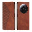 For Xiaomi 13 Ultra Diamond Pattern Skin Feel Magnetic Leather Phone Case(Brown) - 1