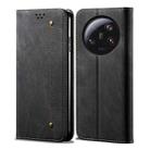 For Xiaomi 13 Ultra Denim Texture Casual Style Flip Leather Phone Case(Black) - 1