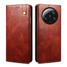 For Xiaomi 13 Ultra Oil Wax Crazy Horse Texture Flip Leather Phone Case(Brown) - 1