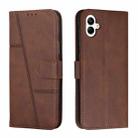 For Samsung Galaxy M14 5G / F14 5G Stitching Calf Texture Buckle Leather Phone Case(Brown) - 1