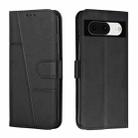 For Google Pixel 8 Stitching Calf Texture Buckle Leather Phone Case(Black) - 1