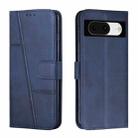 For Google Pixel 8 Stitching Calf Texture Buckle Leather Phone Case(Blue) - 1