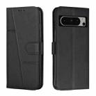 For Google Pixel 8 Pro Stitching Calf Texture Buckle Leather Phone Case(Black) - 1