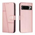 For Google Pixel 8 Pro Stitching Calf Texture Buckle Leather Phone Case(Rose Gold) - 1