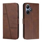 For Infinix Hot 30i Stitching Calf Texture Buckle Leather Phone Case(Brown) - 1