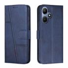 For Infinix Hot 30i Stitching Calf Texture Buckle Leather Phone Case(Blue) - 1