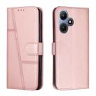For Infinix Hot 30i Stitching Calf Texture Buckle Leather Phone Case(Rose Gold) - 1