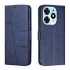 For Tecno Spark 10 Pro Stitching Calf Texture Buckle Leather Phone Case(Blue) - 1