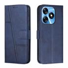 For Tecno Spark 10C Stitching Calf Texture Buckle Leather Phone Case(Blue) - 1