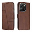 For Tecno Pop 7 Stitching Calf Texture Buckle Leather Phone Case(Brown) - 1