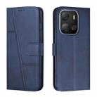 For Tecno Pop 7 Stitching Calf Texture Buckle Leather Phone Case(Blue) - 1