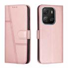 For Tecno Pop 7 Stitching Calf Texture Buckle Leather Phone Case(Rose Gold) - 1