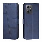 For Xiaomi Redmi Note 12 4G Global Stitching Calf Texture Buckle Leather Phone Case(Blue) - 1