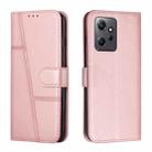 For Xiaomi Redmi Note 12 4G Global Stitching Calf Texture Buckle Leather Phone Case(Rose Gold) - 1