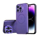 For iPhone 12 Pro MagSafe Magnetic Invisible Camera Holder Phone Case(Purple) - 1