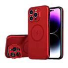 For iPhone 11 Pro MagSafe Magnetic Invisible Camera Holder Phone Case(Red) - 1