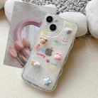 For iPhone 14 Pro Wave 3D Bear Phone Case(Transparent) - 1