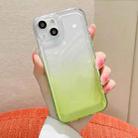 For iPhone 14 Pro Gradient Electroplated Button Space Phone Case(Green) - 1