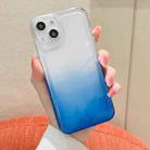 For iPhone 14 Gradient Electroplated Button Space Phone Case(Blue) - 1