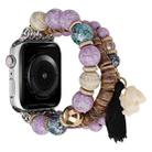 Beads Elephant Pendant Watch Band For Apple Watch 8 41mm(Purple) - 1