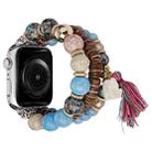 Beads Elephant Pendant Watch Band For Apple Watch 8 45mm(Blue) - 1