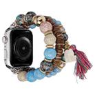 Beads Elephant Pendant Watch Band For  Apple Watch 5 40mm(Blue) - 1
