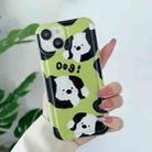 For iPhone 14 Pro Max Cute Dog Pattern Phone Case(Green) - 1