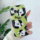For iPhone 14 Plus Cute Dog Pattern Phone Case(Green) - 1