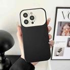 For iPhone 14 Plus Liquid Silicone Phone Case(Black + Beige) - 1